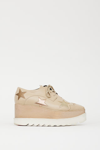 Stella McCartney Beige Faux Leather Elyse Star Derby