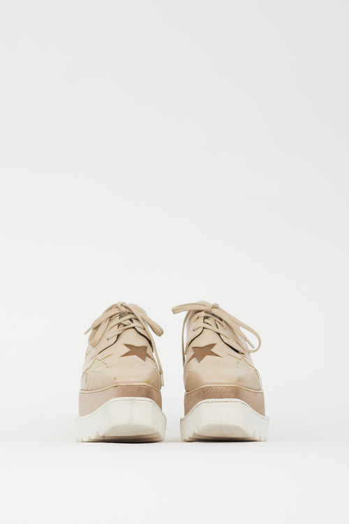 Stella McCartney Beige Faux Leather Elyse Star Derby