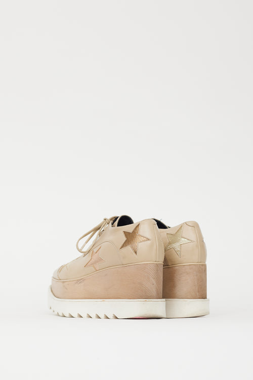 Stella McCartney Beige Faux Leather Elyse Star Derby