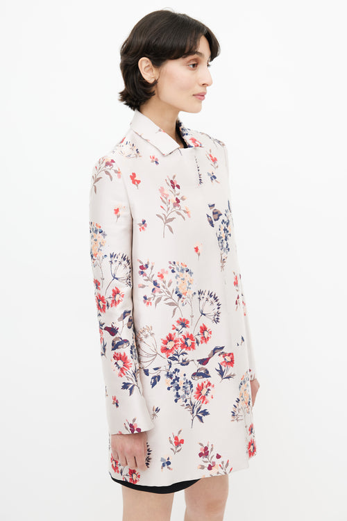 Stella McCartney Beige 
Multicolour Floral Jacquard Jacket