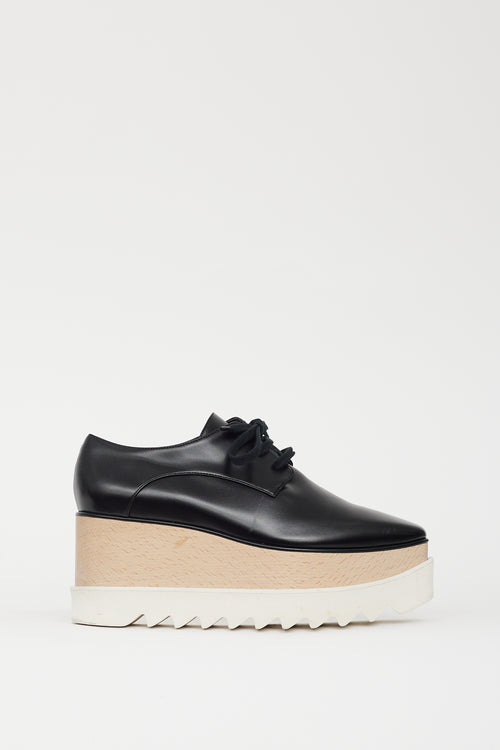 Stella McCartney Black 
Beige Faux Leather Elyse Derby