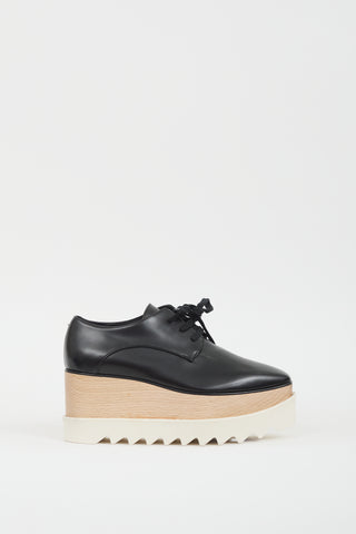 Stella McCartney Black 
Beige Faux Leather Elyse Platform Derby