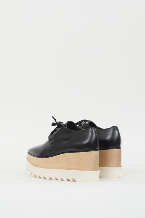 Stella McCartney Black 
Beige Faux Leather Elyse Platform Derby