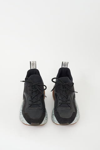 Stella McCartney Black Faux Leather Printed Eclypse Sneaker