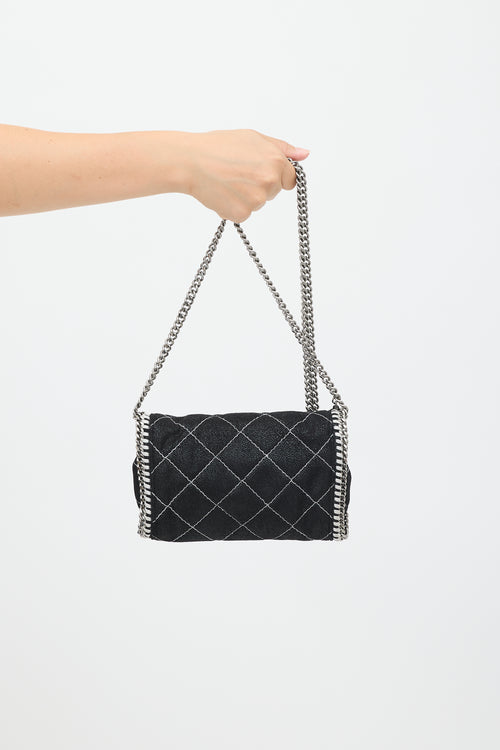 Stella McCartney Black Quilted Falabella Flap Shoulder Bag