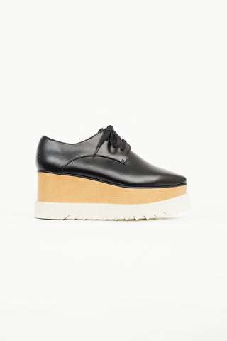 Stella McCartney Black Faux Leather Elyse Platform Oxford