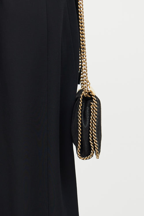 Burberry Black 
Gold Mini Falabella Shoulder Bag