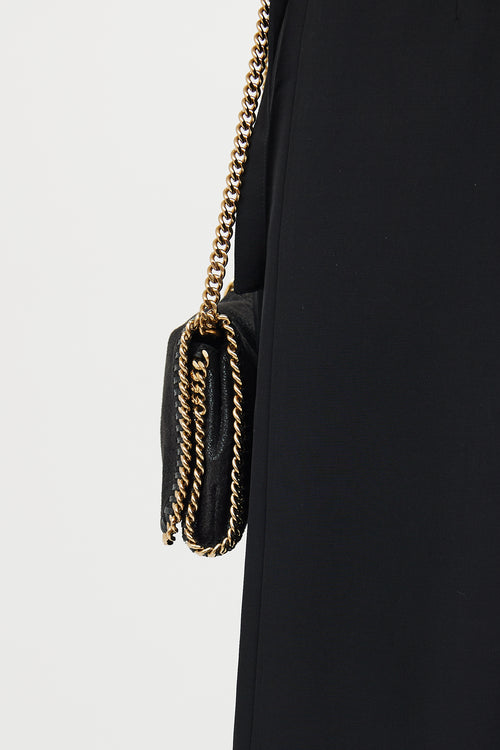 Burberry Black 
Gold Mini Falabella Shoulder Bag