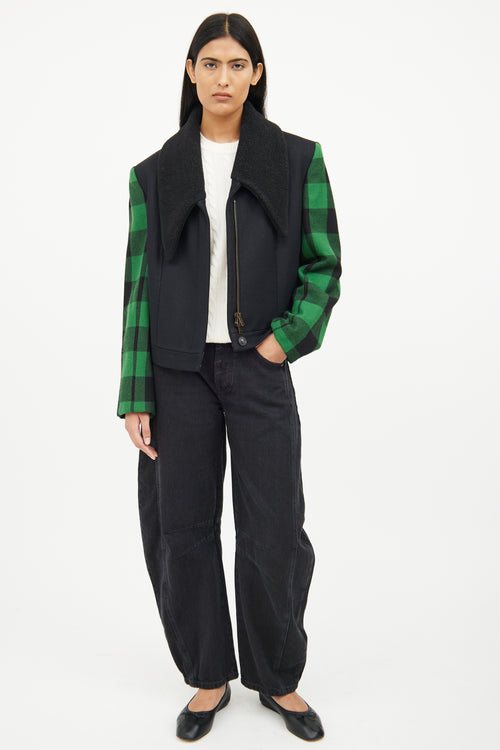 Stella McCartney Black 
Green Long Sleeve Jacket