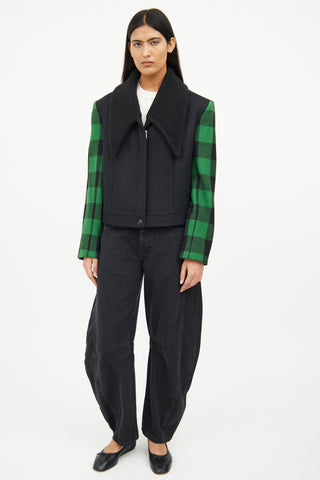 Stella McCartney Black 
Green Long Sleeve Jacket