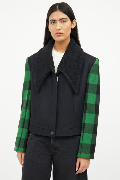 Stella McCartney Black 
Green Long Sleeve Jacket