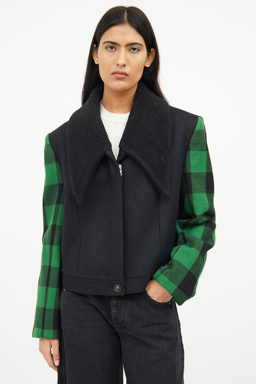 Stella McCartney Black 
Green Long Sleeve Jacket