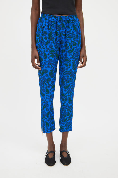 Stella McCartney Blue 
Green Silk Paisley Co-Ord Set