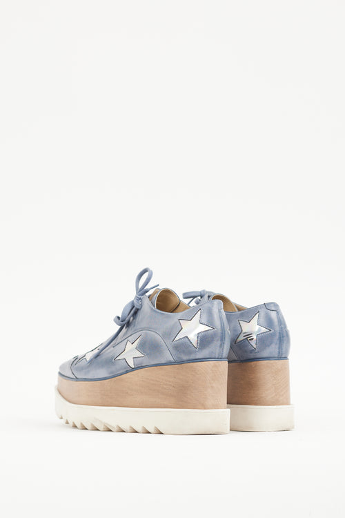 Stella McCartney Blue 
Multicolour Faux Leather Elyse Star Derby Boot