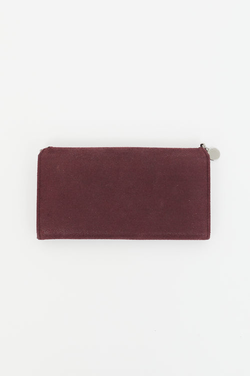 Stella McCartney Burgundy 
Gunmetal Falabella Long Wallet