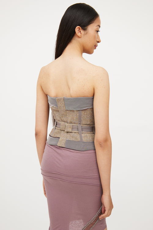 Stella McCartney Purple 
Grey Mesh Panel Corset