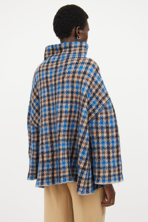 Stella McCartney Beige 
Blue Wool Plaid Sweater