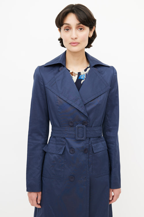 Stella McCartney Navy Double Breasted Trench Coat