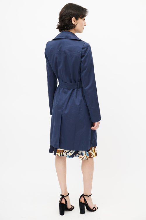 Stella McCartney Navy Double Breasted Trench Coat