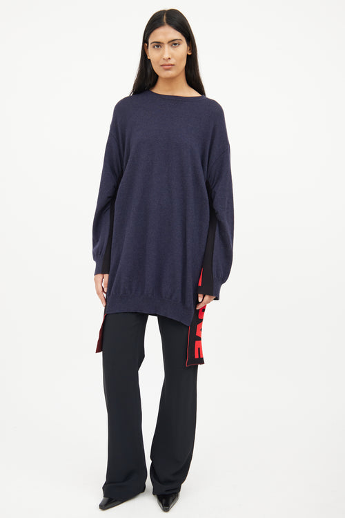 Stella McCartney Navy 
Red Side Graphic Sweater