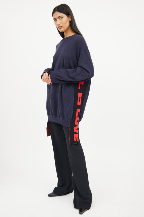 Stella McCartney Navy 
Red Side Graphic Sweater