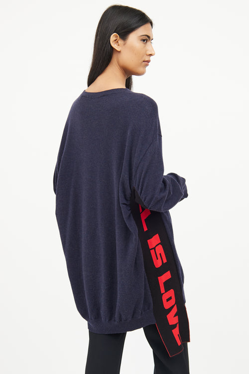 Stella McCartney Navy 
Red Side Graphic Sweater