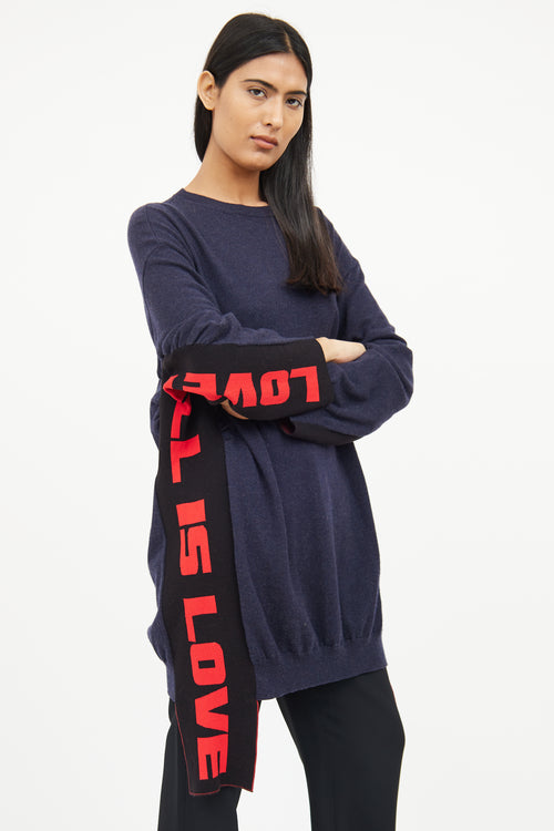 Stella McCartney Navy 
Red Side Graphic Sweater