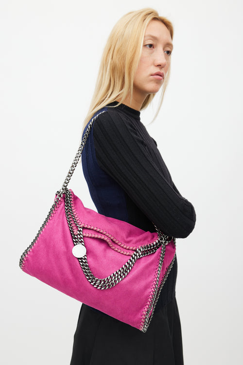 Stella McCartney Pink 
Silver Falabella Suede Bag