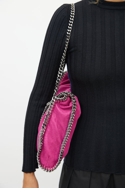 Stella McCartney Pink 
Silver Falabella Suede Bag