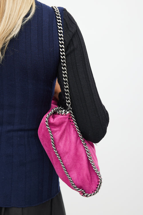 Stella McCartney Pink 
Silver Falabella Suede Bag