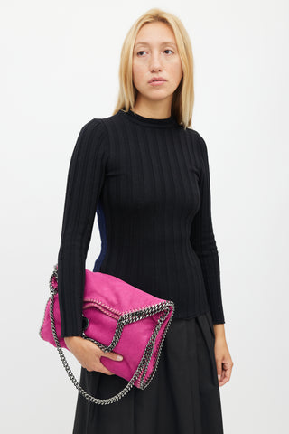 Stella McCartney Pink 
Silver Falabella Suede Bag