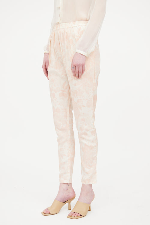 Stella McCartney Pink 
Beige Floral Pant