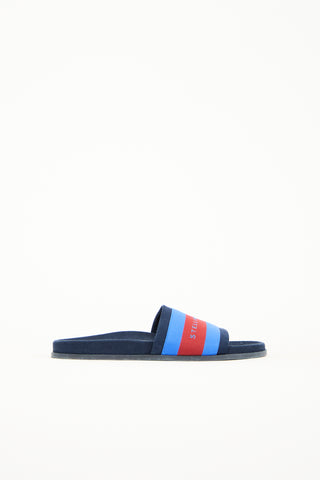 Stella McCartney Striped Faux Suede Slide