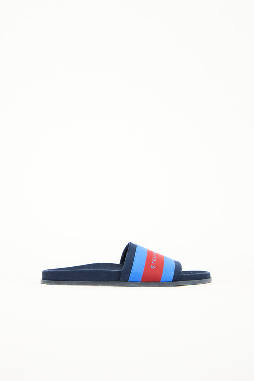 Stella McCartney Striped Faux Suede Slide