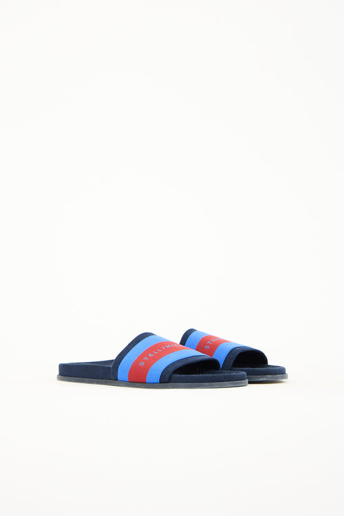 Stella McCartney Striped Faux Suede Slide