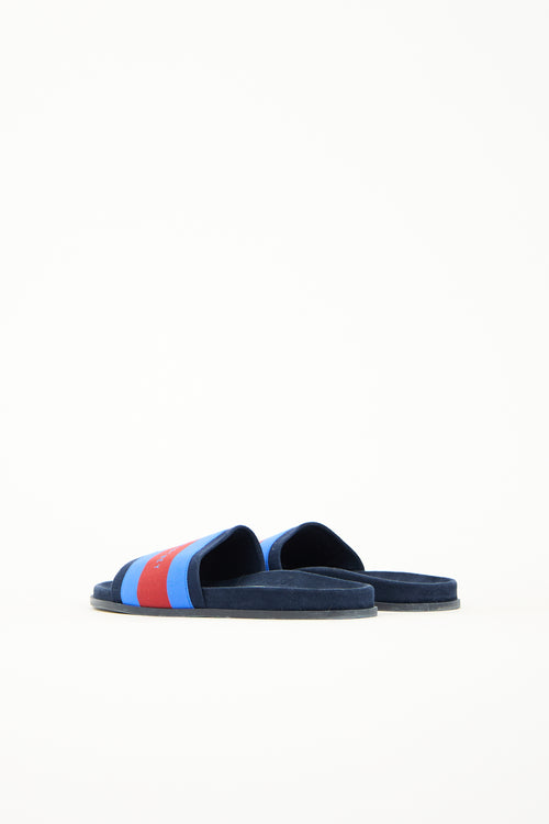 Stella McCartney Striped Faux Suede Slide