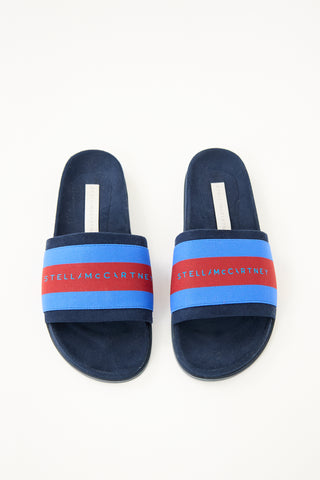 Stella McCartney Striped Faux Suede Slide