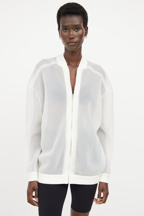 Stella McCartney White Mesh Bomber Jacket