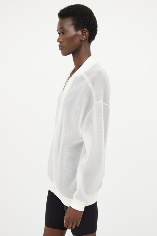 Stella McCartney White Mesh Bomber Jacket