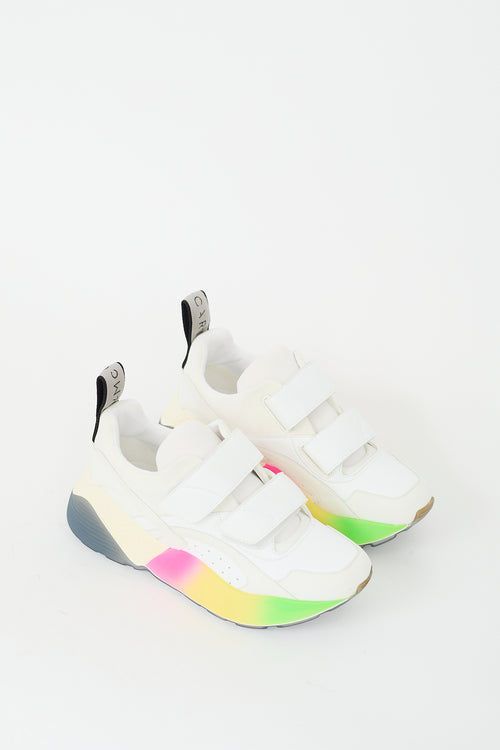 Stella McCartney White 
Multi Colour Faux Leather Eclypse Sneaker