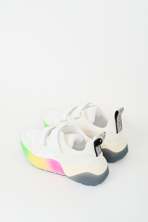 Stella McCartney White 
Multi Colour Faux Leather Eclypse Sneaker