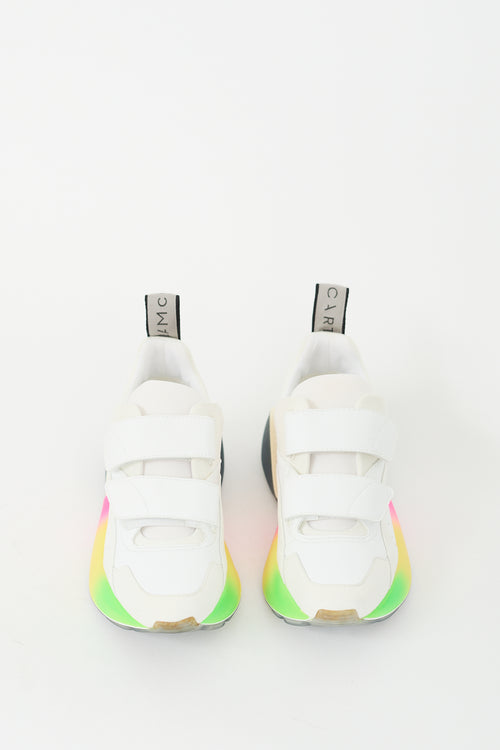 Stella McCartney White 
Multi Colour Faux Leather Eclypse Sneaker