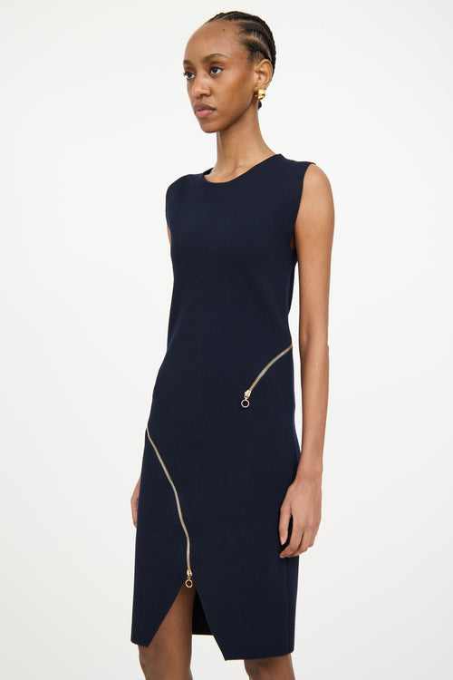 Stella McCartney Navy Wool Knit Midi Dress