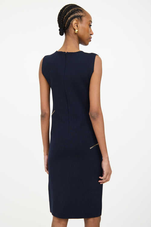 Stella McCartney Navy Wool Knit Midi Dress