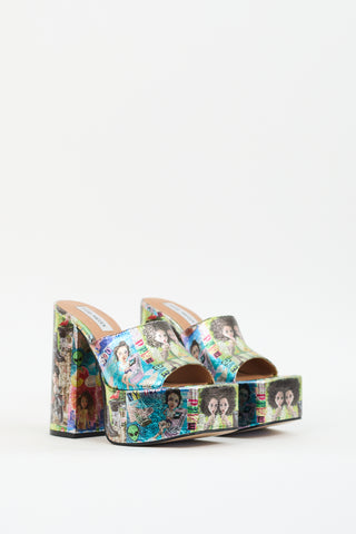 Multicolour Leather Trixie Platform Sandal