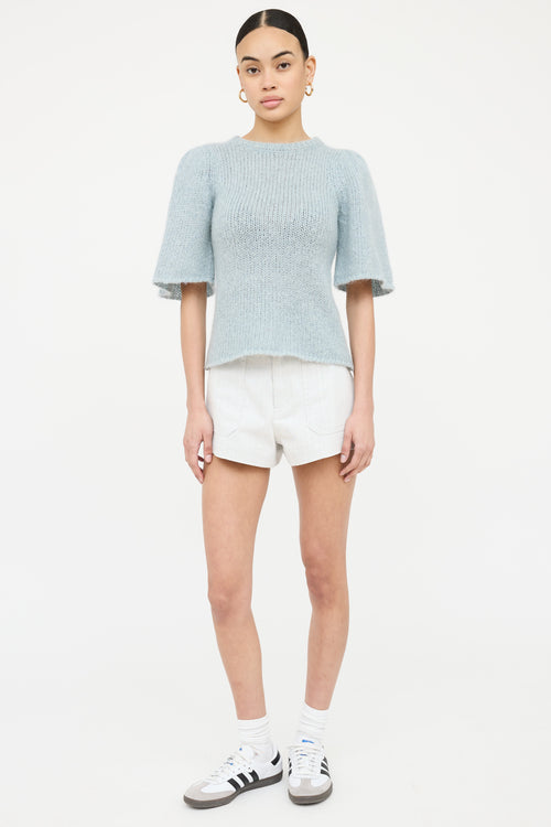 Mohair Knit Short Sleeve Top