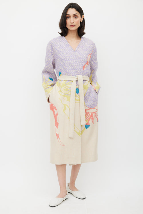 Stine Goya Purple Multicolour Knit Coat