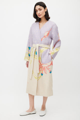 Stine Goya Purple Multicolour Knit Coat