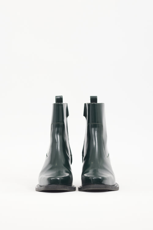 Stine Goya Green Leather Gurly Ankle Boot