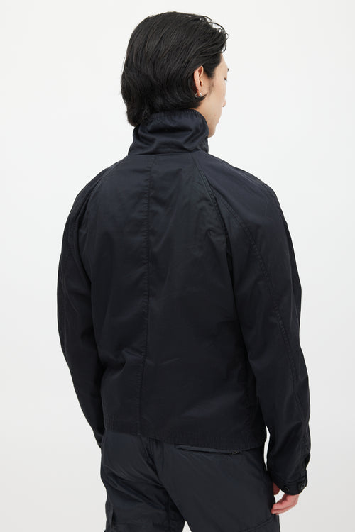 Stone Island Black Batavia Magentic Flap Jacket